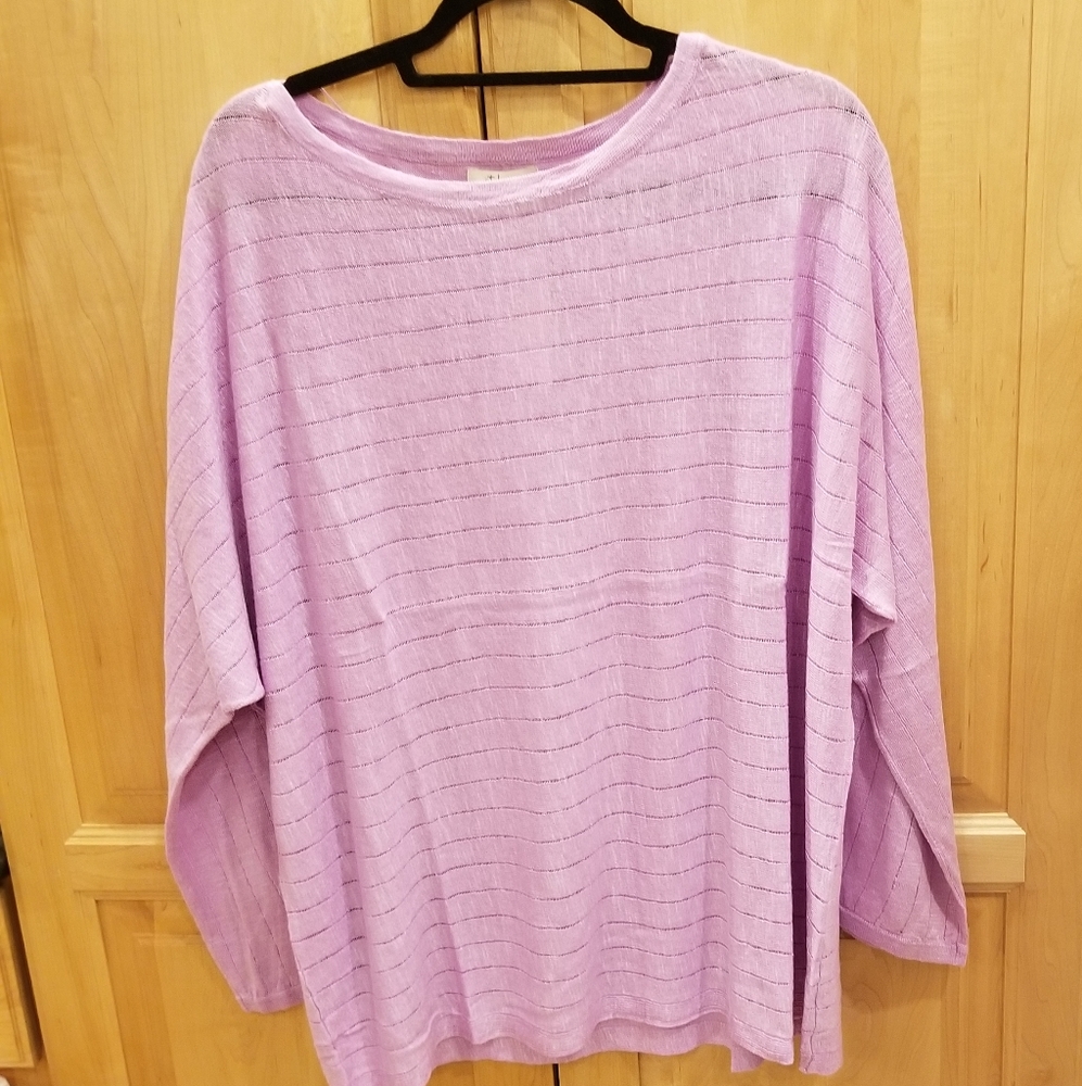 Style&co Top Purple Size 2X Plus Thin Sweater Long